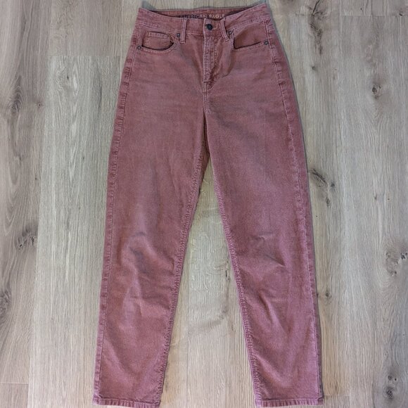 American Eagle Outfitters Pants - American Eagle Corduroy Dark Pink Skinny Pants Mom Jeans Back to School